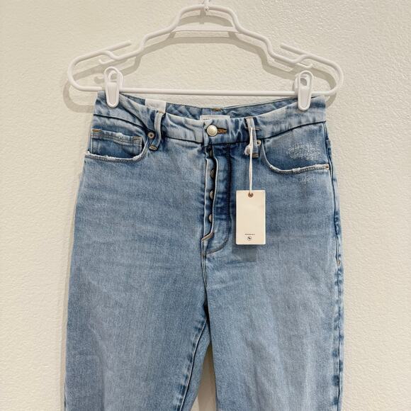 NWT Good American Good Boy Release Hem High Waist Boyfriend Jeans Size 6/28 - Picture 3 of 12